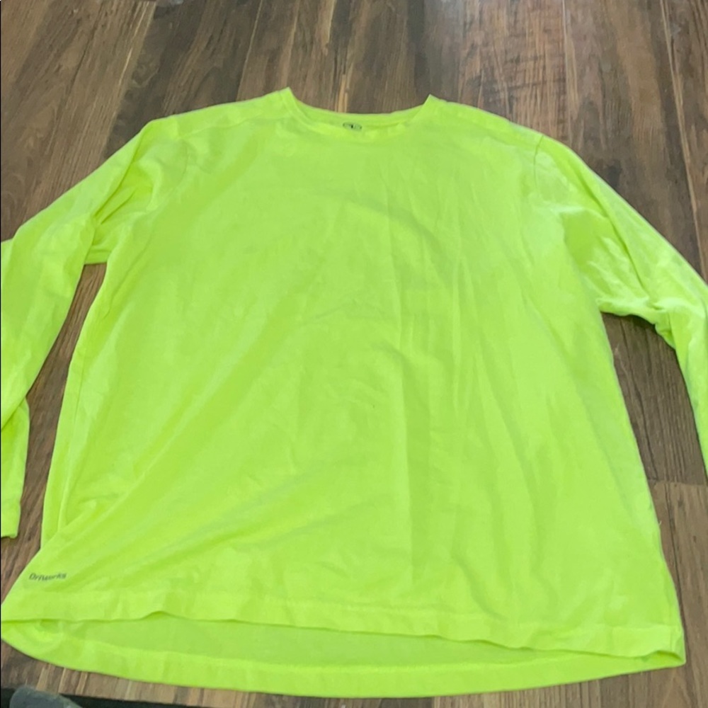 2/$5 Neon Yellow Men’s Long Sleeve Shirt Size Large